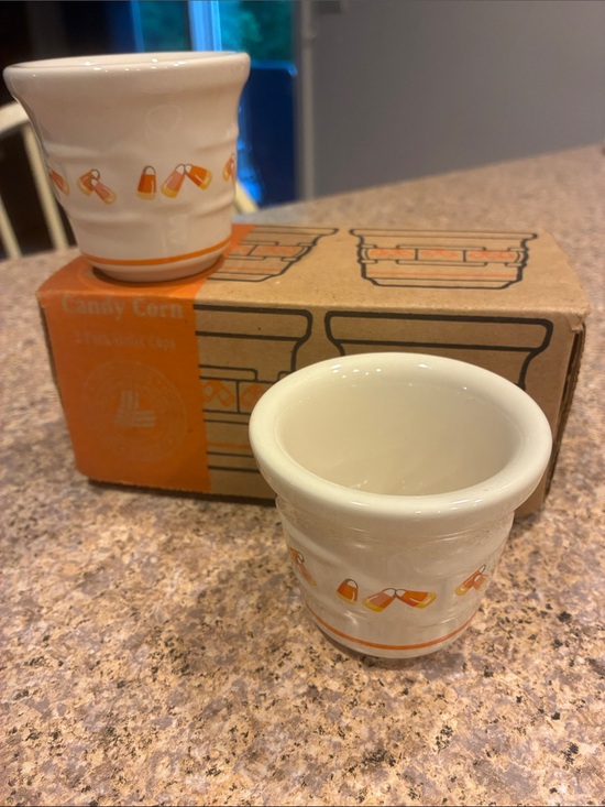 Longaberger Other - Longaberger Candy Corn Votive Set Pottery Item 37508 Halloween